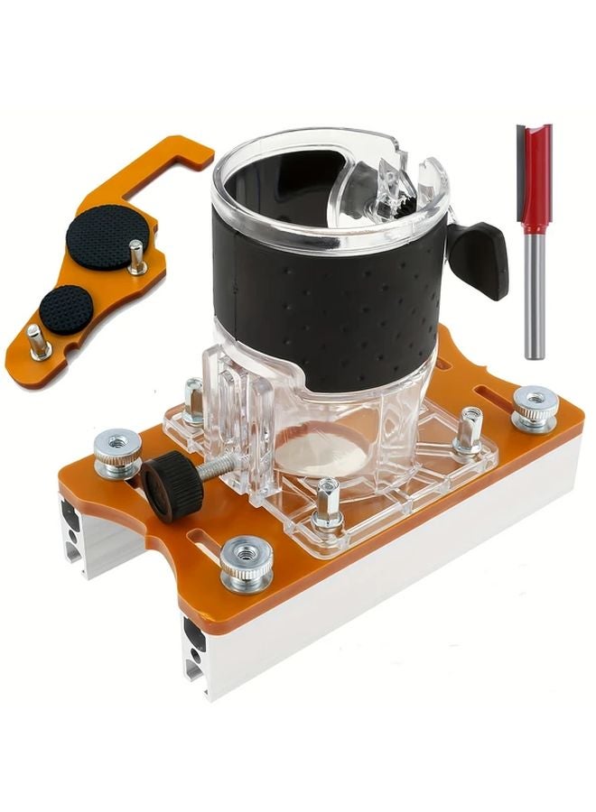 1 Set 2 in 1 Woodworking Router Slotting Positioner Invisible Fasteners Clamping Fixture - Image 1