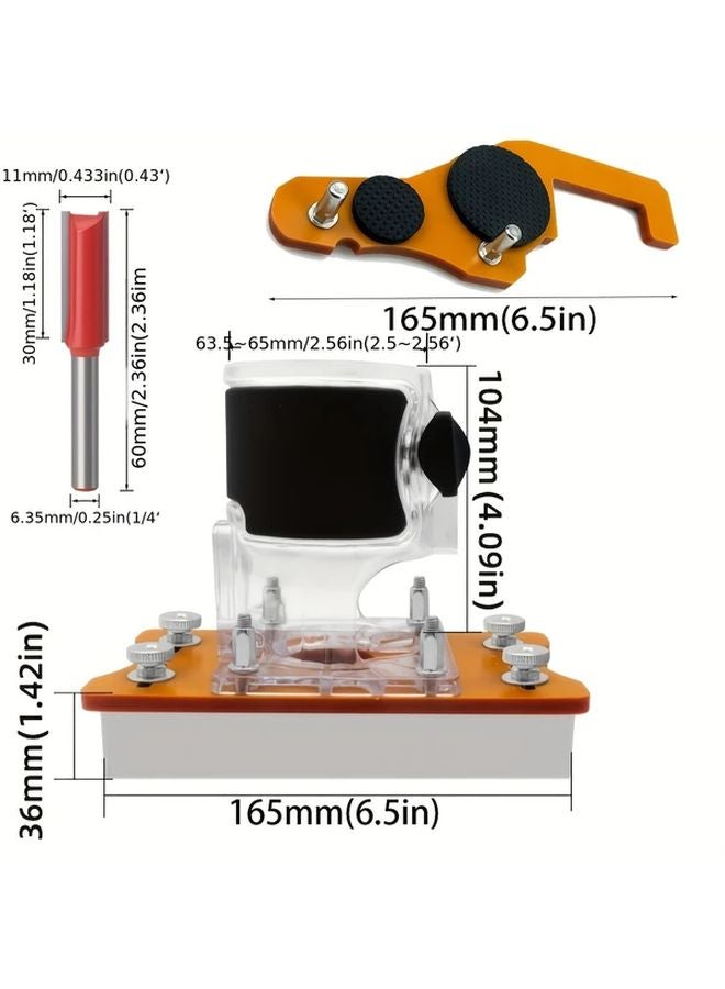 1 Set 2 in 1 Woodworking Router Slotting Positioner Invisible Fasteners Clamping Fixture - Image 4