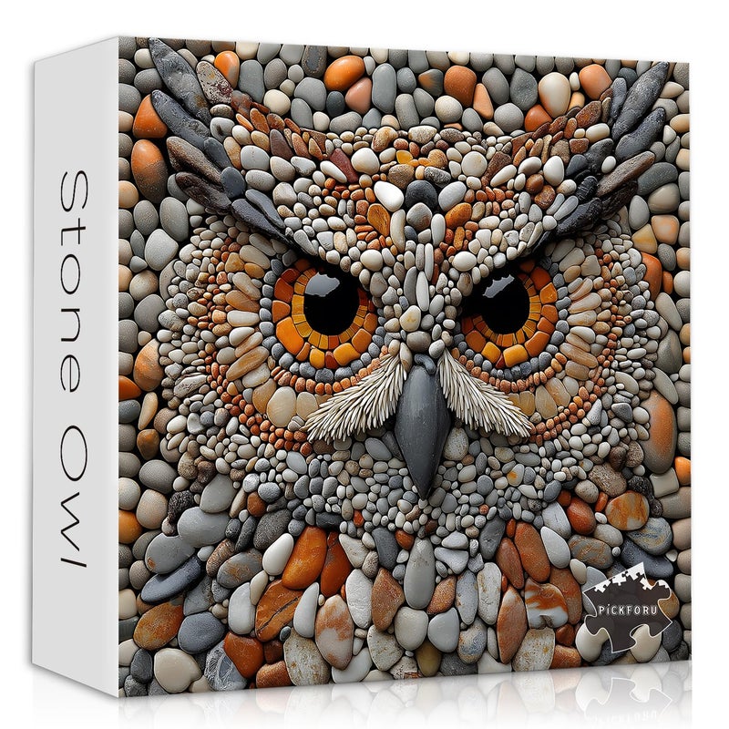 PICKFORU Owl Puzzles for Adults 1000 Pieces Stone Bird Jigsaw Puzzles Hard Unique Difficult Impossible Puzzle Challenging for Adults - Image 2