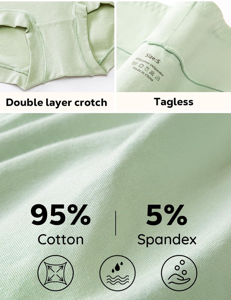 ALLBASE womens Cotton Underwear Ladies High Waisted Full Coverage Stretch Postpartum Panties Pack of 5 - Image 4