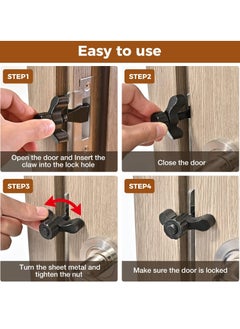 Y&D SYOSI 2 Pcs Portable Travel Door Locks, Hotel Anti-Theft Lock for Additional Privacy and Safety, Sturdy Stainless Steel Travel, Business Trip Homeuse Protect Personal Safety  - Image 3