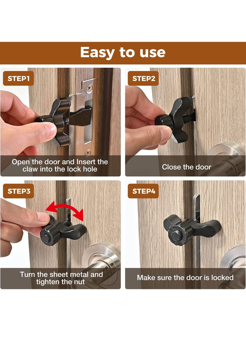 Y&D SYOSI 2 Pcs Portable Travel Door Locks, Hotel Anti-Theft Lock for Additional Privacy and Safety, Sturdy Stainless Steel Travel, Business Trip Homeuse Protect Personal Safety  - Image 3