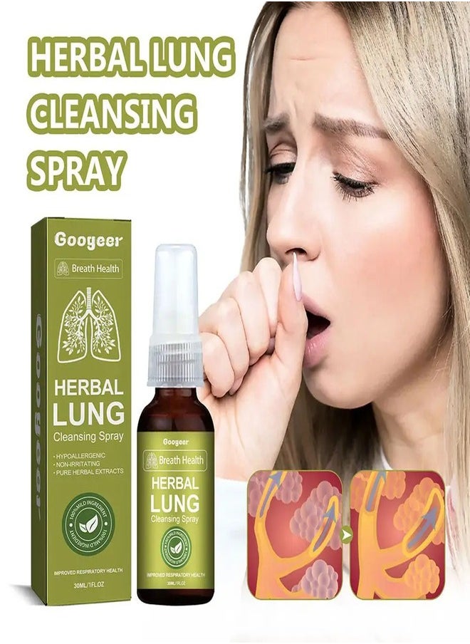 Googeer New Googeer Herbal Lung Cleansing Spray Breath Detox Herbal Lung Cleanse Spray, Herbal Lung Cleanse Mist - Powerful Lung Support  - Image 3