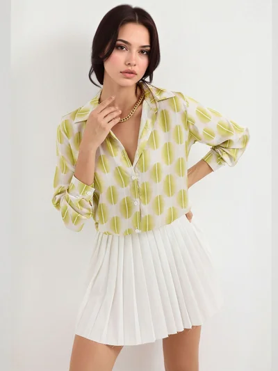 BIG DART BDART Satin Long Sleeve Button Up Shirt