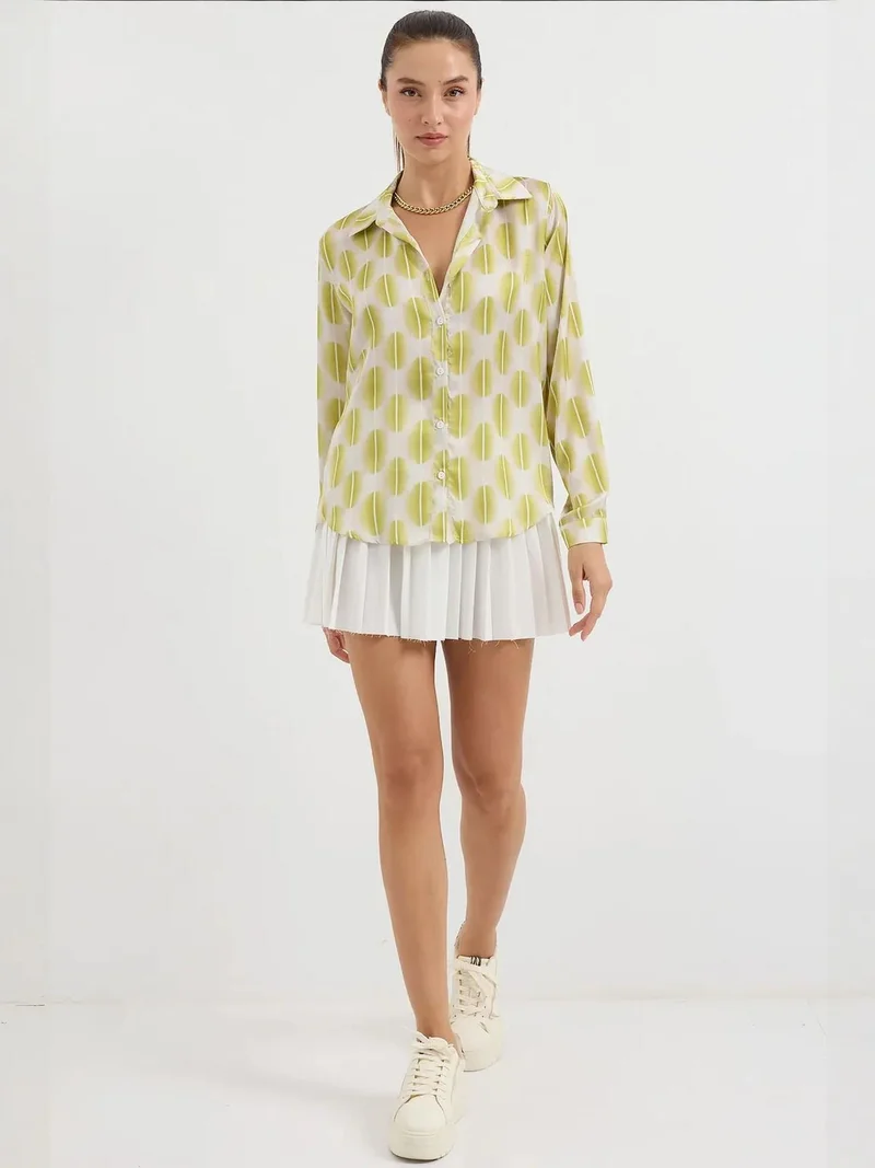 BIG DART BDART Satin Long Sleeve Button Up Shirt