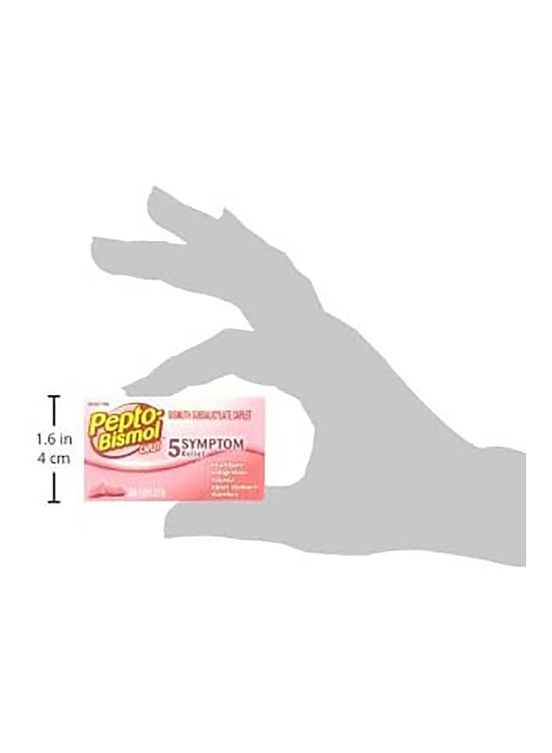Pepto Bismol Chewables Caplets  Diarrhea Relief Heartburn, Nausea Indigestion Upset Stomach 24 Counts - Image 2