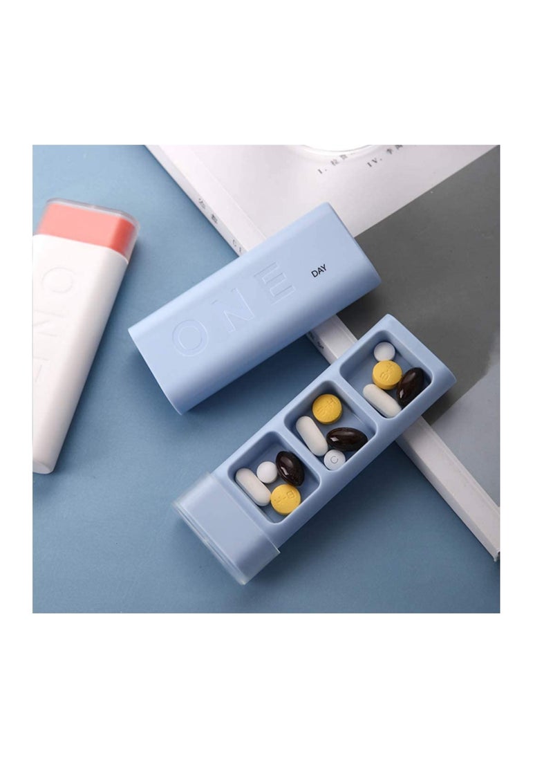 SYOSI - 3 Packs Travel Pill Organizer 3 Times a Day Pill Box Organizer for Pills Vitamin Fish Oil Supplements, Matte Surface, Sealed and Waterproof - Image 1