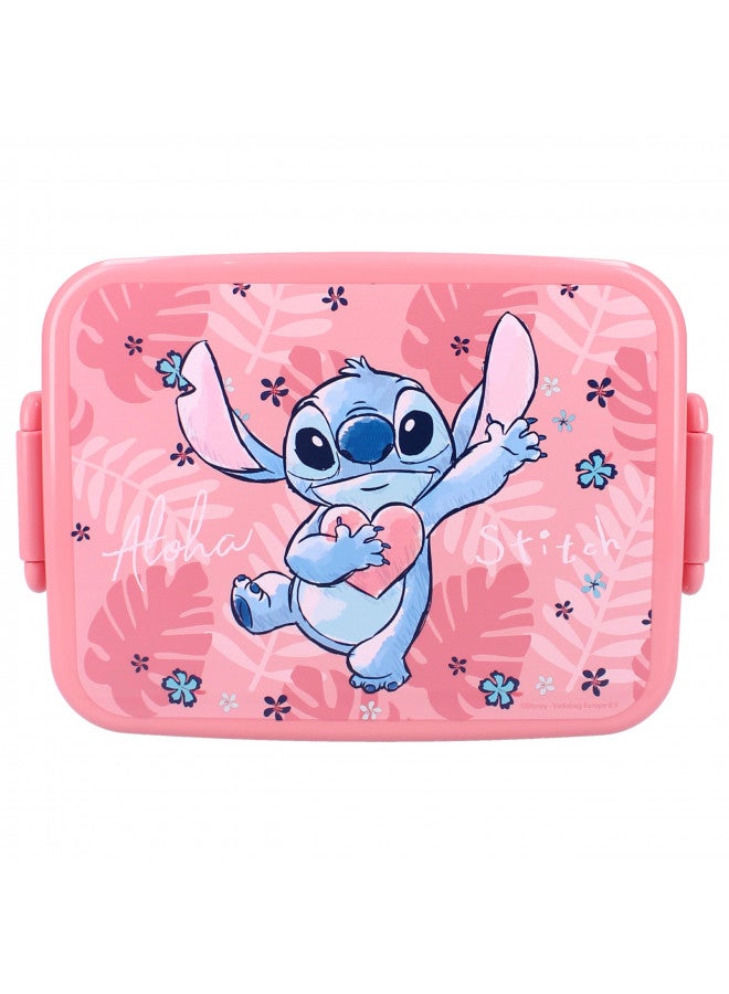 Vadobag STITCH Plastic lunch box with lid - dimensions 16x13x5 cm DISNEY Original Lilo and Stitch, 795-4717 - Image 1