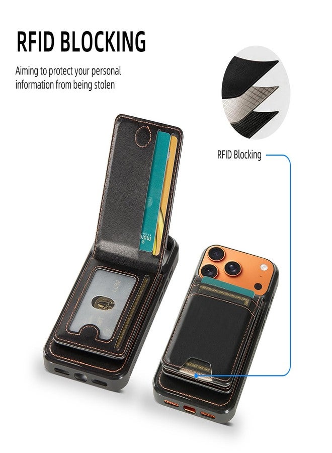 AOFEGRLT for iPhone 17 Wallet Case with Card Holder. Black - Image 3