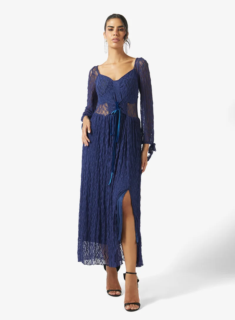 A-line Dress With Mock Corset