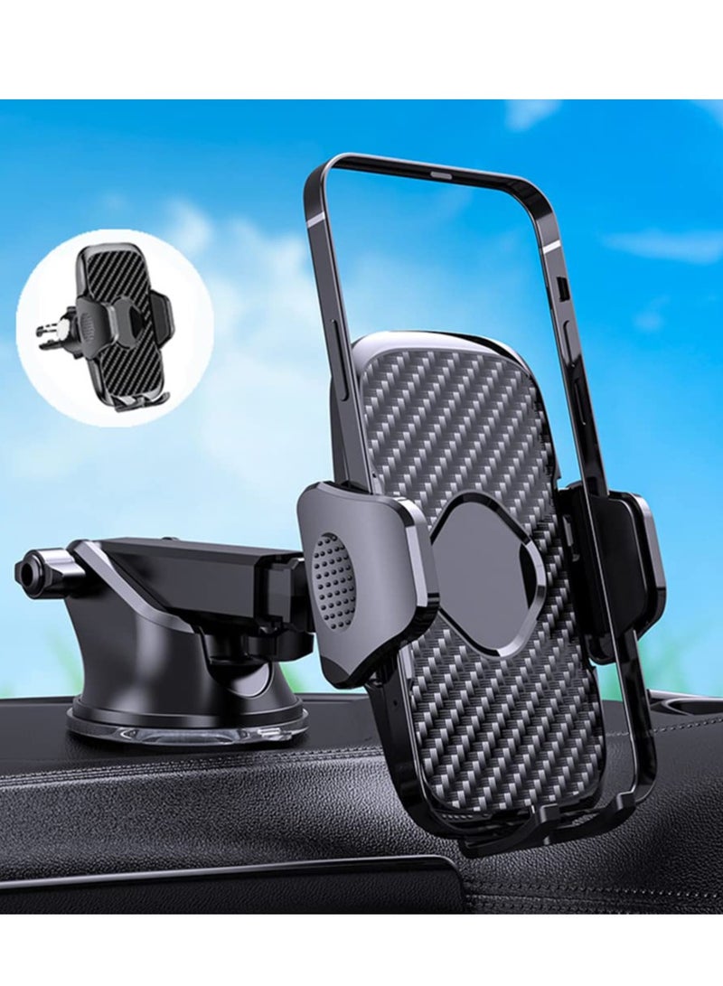 4-in-1 Car Phone Holder for Dashboard Air Vent Windshield 360° Rotation Compatible with 4.0 to 7.0 Inch Smartphones - Image 2