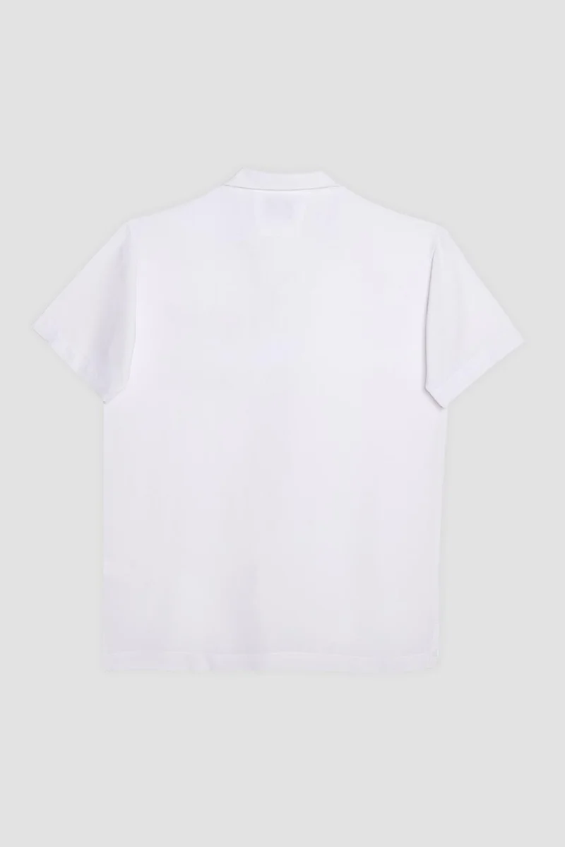 Tudors Relax Fit Comfortable Fit Short Sleeve Open Collar Pocketed Viscose White Shirt