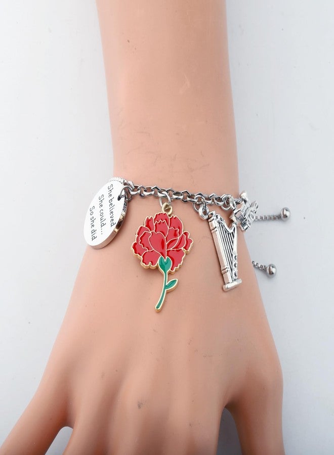 PLITI Hadestown Musical Gift Musical Lover Gift She Believed She Could So She Did Musical Bracelet For Fans (believed flower harp bg) - Image 3