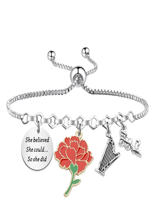 PLITI Hadestown Musical Gift Musical Lover Gift She Believed She Could So She Did Musical Bracelet For Fans (believed flower harp bg) - Image 1