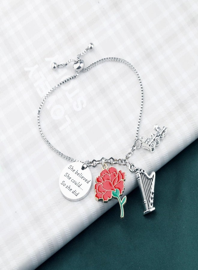 PLITI Hadestown Musical Gift Musical Lover Gift She Believed She Could So She Did Musical Bracelet For Fans (believed flower harp bg) - Image 4