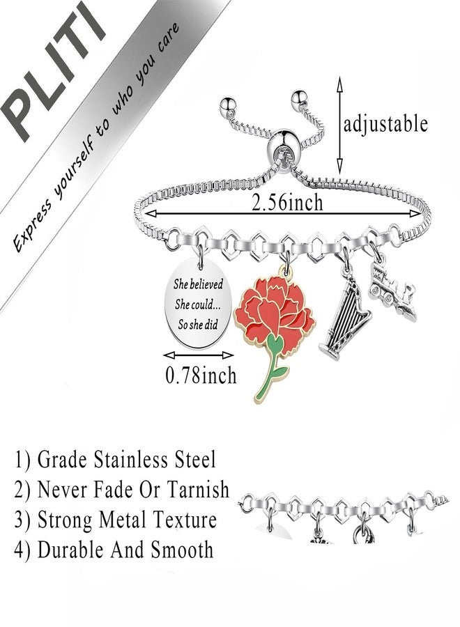 PLITI Hadestown Musical Gift Musical Lover Gift She Believed She Could So She Did Musical Bracelet For Fans (believed flower harp bg) - Image 2