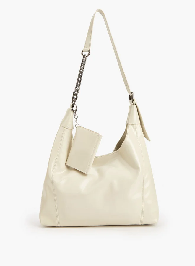 Flora Bella By Shoexpress Solid Shoulder Bag with Detachable Pouch