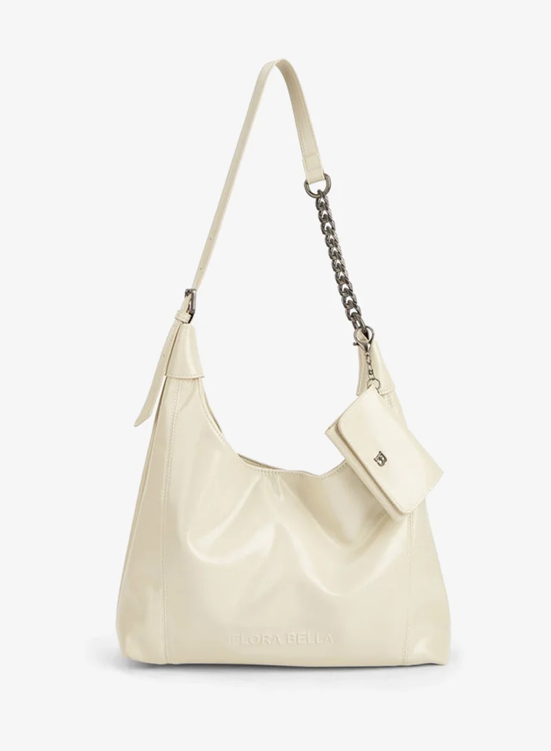 Solid Shoulder Bag with Detachable Pouch