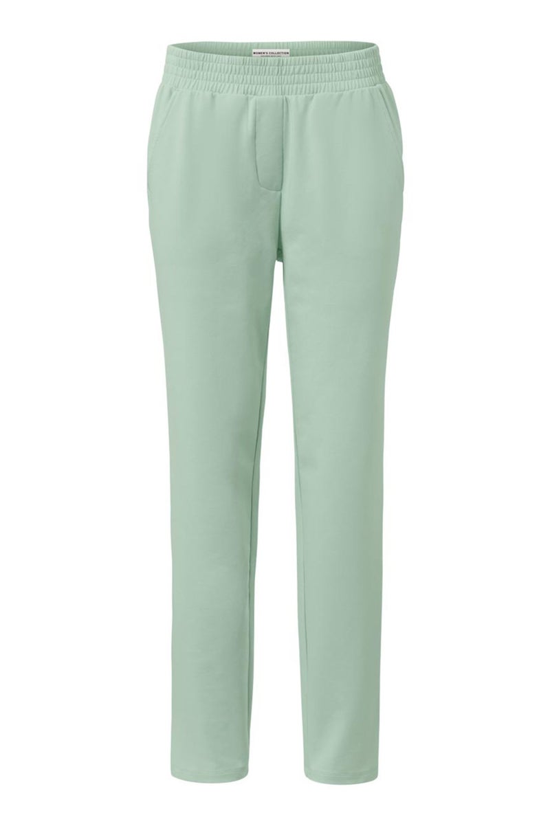 Tchibo Women Solid Stretchable Jogger Pants, Light Green - Image 2