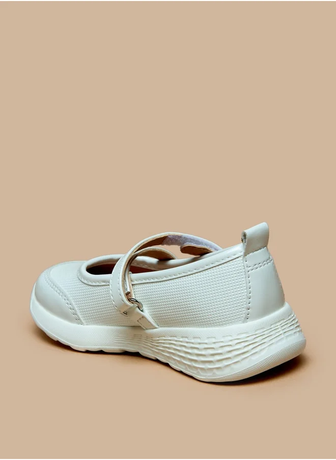 JUNIORS Solid Mary Jane Shoes with Hook and Loop Closure