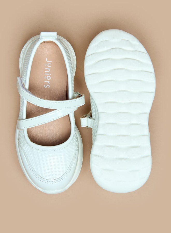 JUNIORS Solid Mary Jane Shoes with Hook and Loop Closure - Image 4