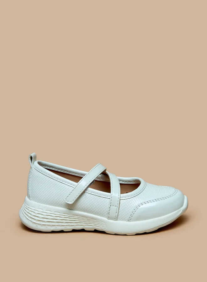 JUNIORS Solid Mary Jane Shoes with Hook and Loop Closure
