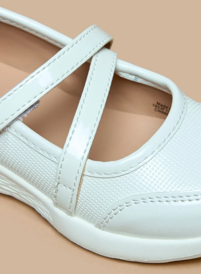 JUNIORS Solid Mary Jane Shoes with Hook and Loop Closure