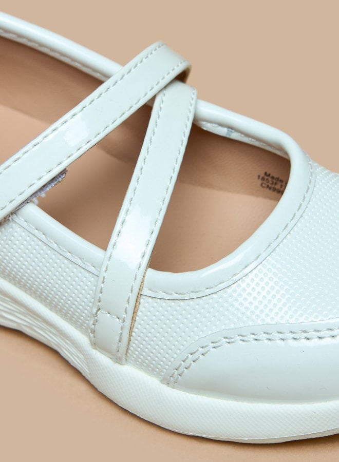 JUNIORS Solid Mary Jane Shoes with Hook and Loop Closure - Image 5