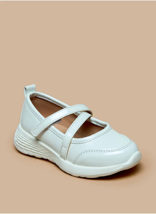 JUNIORS Solid Mary Jane Shoes with Hook and Loop Closure