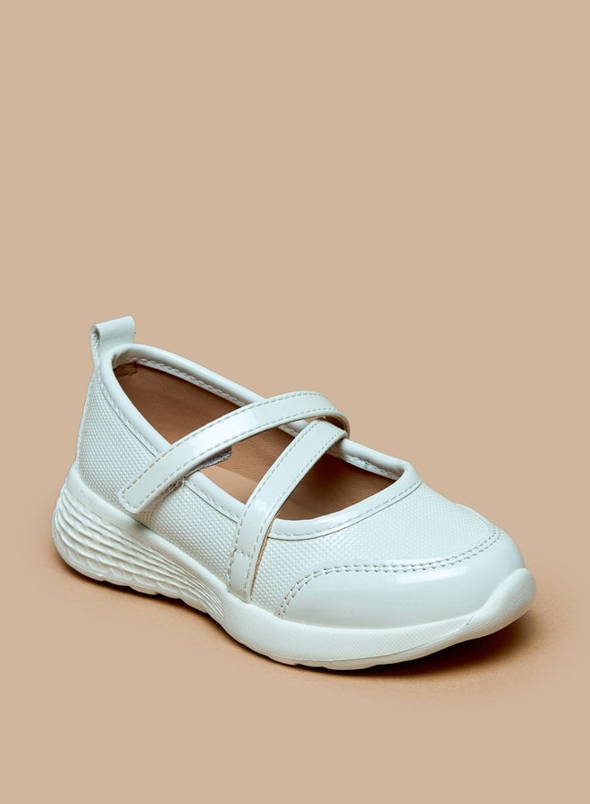 JUNIORS Solid Mary Jane Shoes with Hook and Loop Closure - Image 1