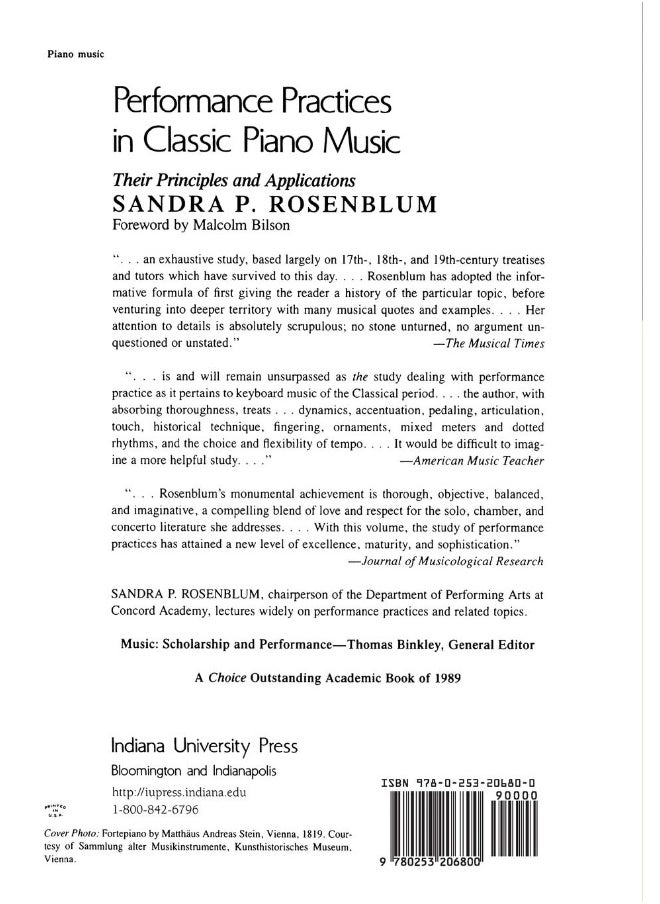 null - Indiana University Press Performance Practices in Classic Piano Music: Their Principles and Applications - Image 1