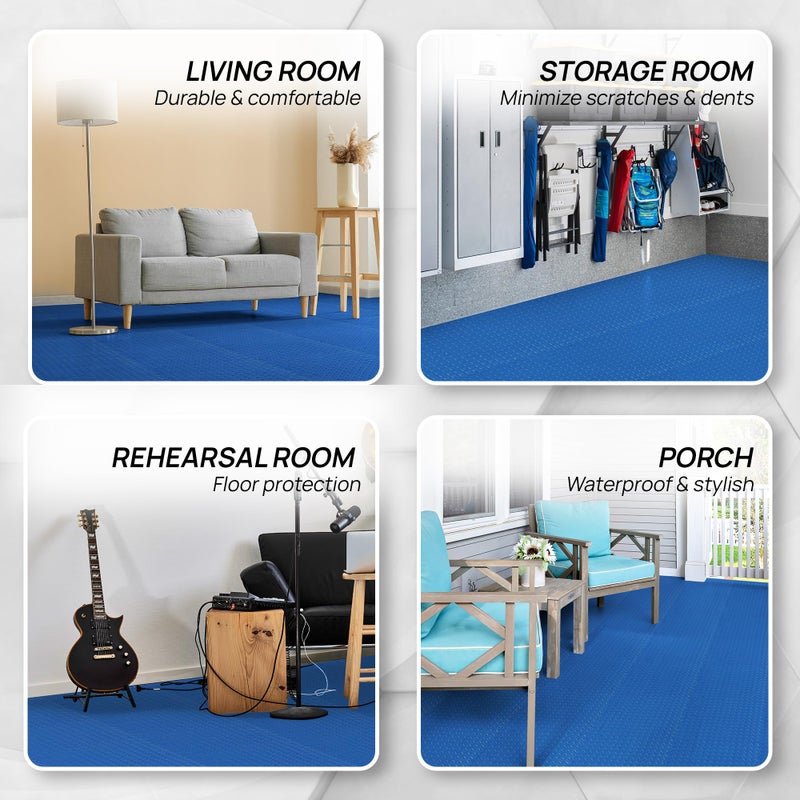 Yes4All EVA Interlocking Mats, Puzzle Floor Tiles, Foam Floor Padding with Border for Furniture, Home Space, Living Room, Garage 11,15,32,99 SQFT - Image 3