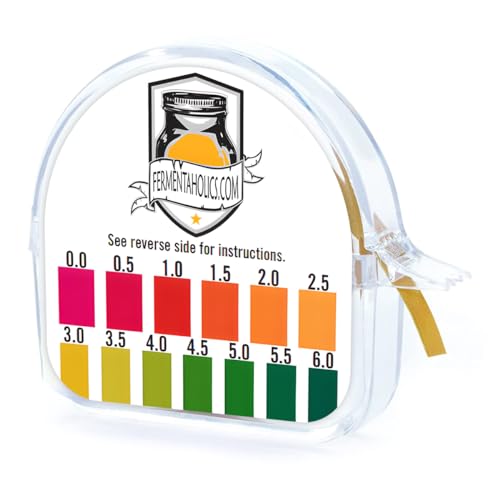 Fermentaholics Kombucha Instant Read pH Strips Dispenser - pH Range 0-6 - 15 ft Roll | 180 1" Inch Strips | Single Roll | Food Service, Brewing and Fermentation Test Strips - Image 1