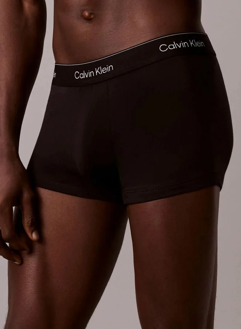 Calvin Klein BLACK W/DTM WB 7 Pack Trunks - Icon Cotton Stretch for Men | Best Price UAE
