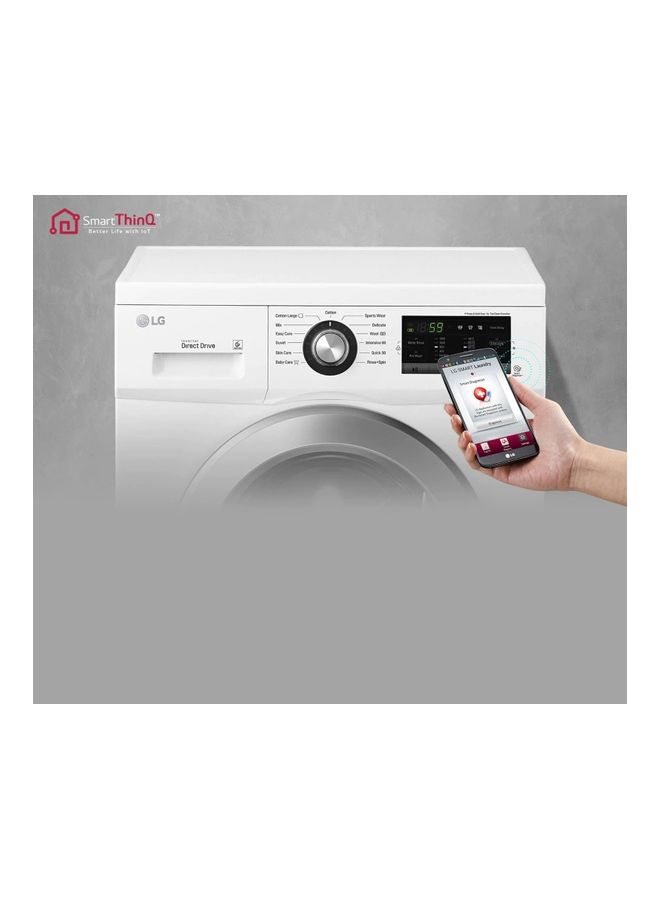 LG Front Load Washer, 8 Kg, 6 Motion Direct Drive, Smart Diagnosis FH2J3TDNP0 White - Image 2