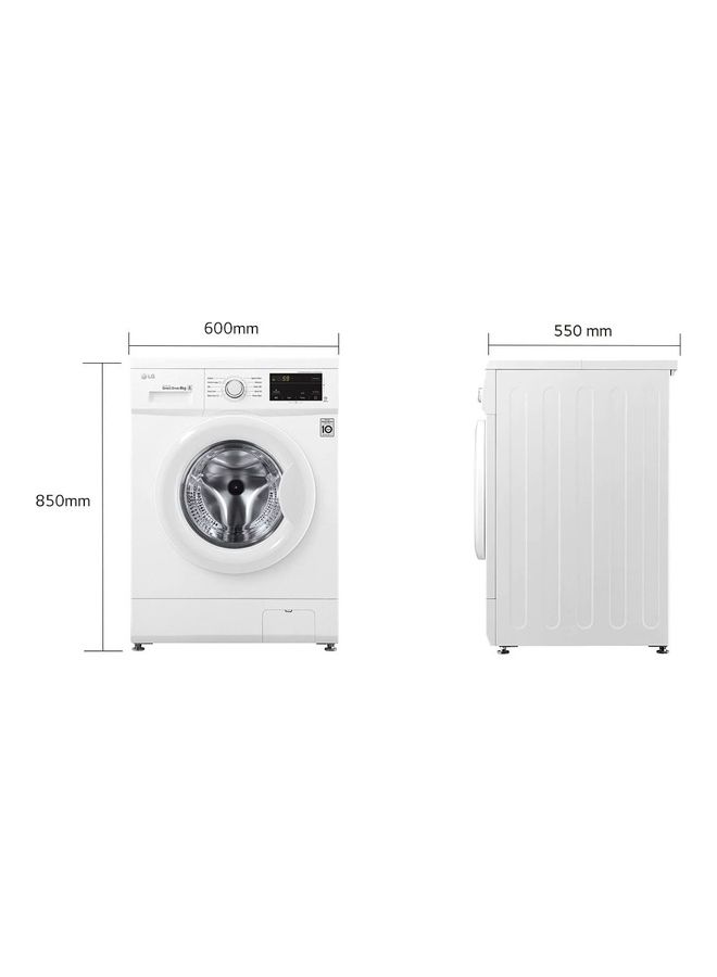 LG Front Load Washer, 8 Kg, 6 Motion Direct Drive, Smart Diagnosis FH2J3TDNP0 White - Image 4