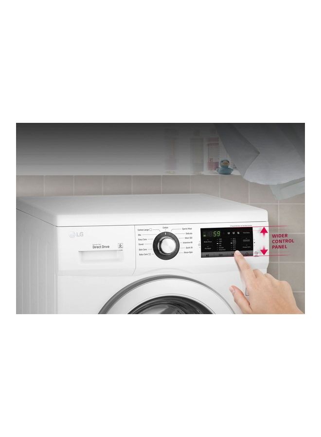 LG Front Load Washer, 8 Kg, 6 Motion Direct Drive, Smart Diagnosis FH2J3TDNP0 White - Image 3