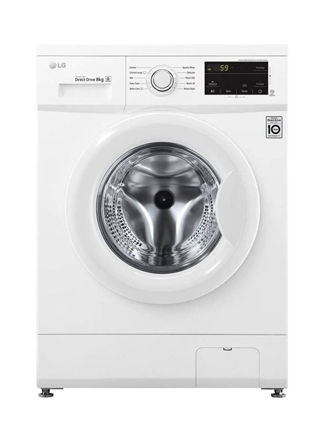 LG Front Load Washer, 8 Kg, 6 Motion Direct Drive, Smart Diagnosis FH2J3TDNP0 White - Image 1