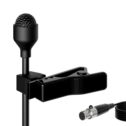 JK J K MIC-J 044 Lavalier Lapel Clip On Omni-Directional Condenser Microphone Compatible with Shure Wireless Transmitter (Mini XLR TA4F Connector) - Image 1