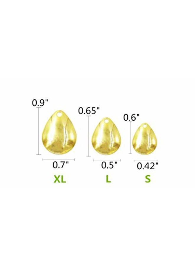 Mimilure 50Pcs/Box Deep Cup Spinner Blades for Hard Lures Worm Spinner Baits Spoons Rigs Making,Sizes XL/L/S,Gold&Silver Available Large - Image 4