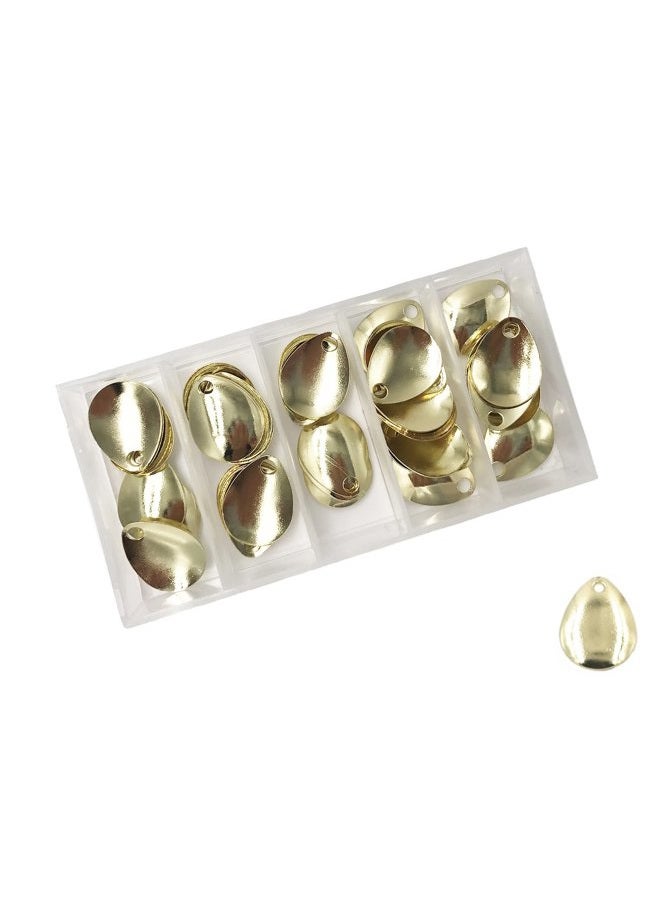 Mimilure 50Pcs/Box Deep Cup Spinner Blades for Hard Lures Worm Spinner Baits Spoons Rigs Making,Sizes XL/L/S,Gold&Silver Available Large - Image 1