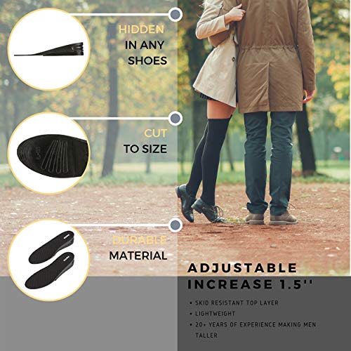 CALTO Height Increase Adjustable Elevator Shoe Lift Insoles for Men - 1 or 1.5 Inch Taller Heightening Liftkits - Size Large - Image 2