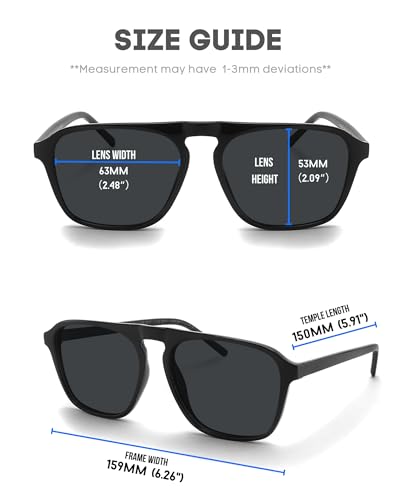 PRIVEL XXL Size Extra Large 159MM Polarized Square Aviator Sunglasses Big Wide Heads Men Ultralight UV400 Protection Glasses (PMX012P-4) - Image 5