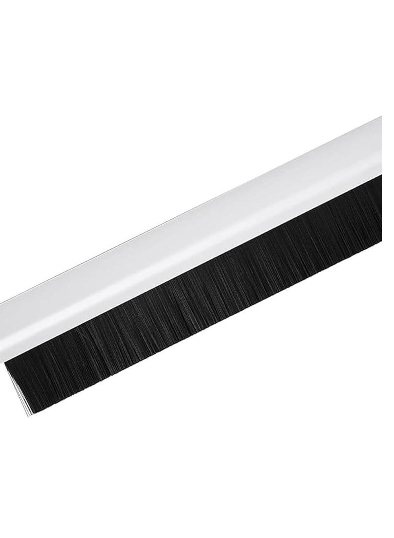 KNP KNP Door Bottom Heavy Brush And Heavy Brush Seal with Screw for Exterior Interior Doors Door Seal Sound Proof Under Door Draft Blocker (100 cm) White 