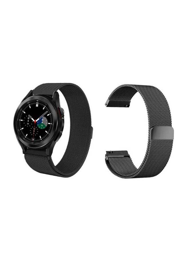 vesus Genuine Leather Replacement Band For Samsung Galaxy Watch4 42/46mm Black