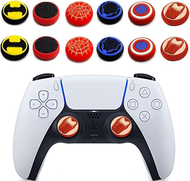 Jaeespon 12PCS Thumb Grip Stick Cover, Wireless Controllers Game Remote Joystick Cap, Non-Slip Silicone Handle Protection Cover - Image 1