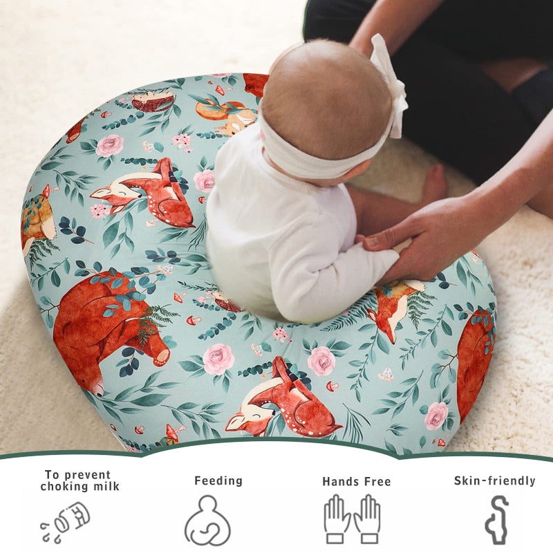 TANOFAR Nursing Pillow Covers, Bear Breastfeeding Pillow Cover for Baby Boys & Girls, Woodland Nursing Pillow Case for Newborn, Soft Fabric Fits Snug On Infant, Washable & Breathable - Image 3