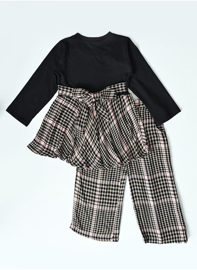 BELLA MODA Longline Printed Top with Bow Detail & Trousers Co-Ords Set by Styli  - Image 2