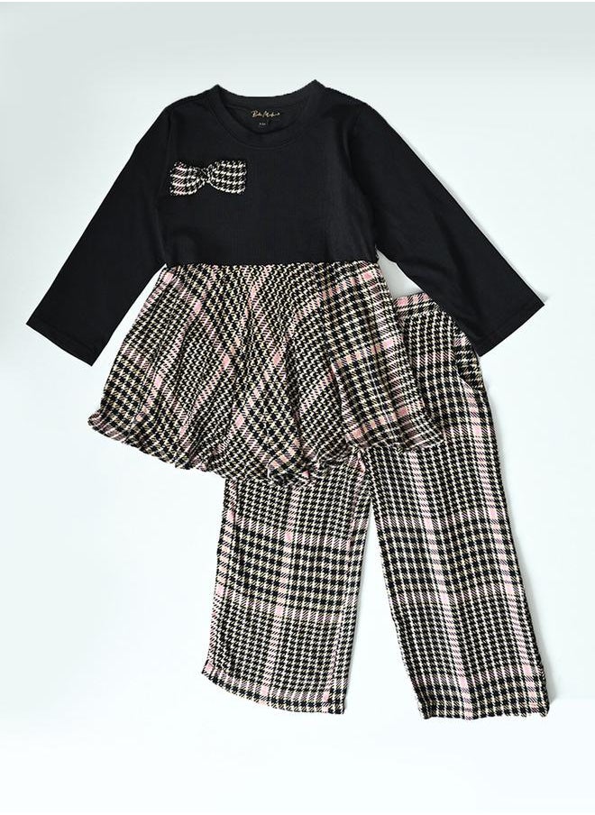 BELLA MODA Longline Printed Top with Bow Detail & Trousers Co-Ords Set by Styli  - Image 5