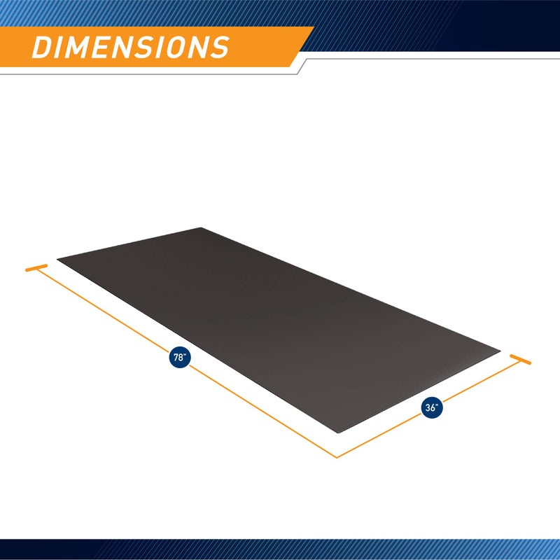 Marcy Fitness Equipment Mat and Floor Protector for Treadmills, Exercise Bikes, and Accessories Mat-366 (78" x 36" x 0.25" Thickness) , Black - Image 2